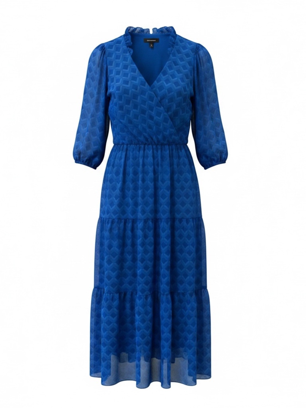 Maison Tara Blue Maxi Dress Womens Size 10 Cobalt Ruffle Sleeve NWT